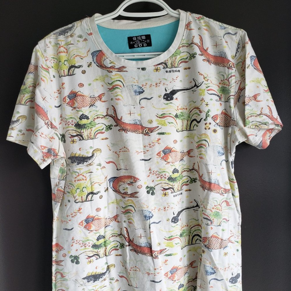 Goods Of Desire Medium Fish Print Short Sleeve Tshirt